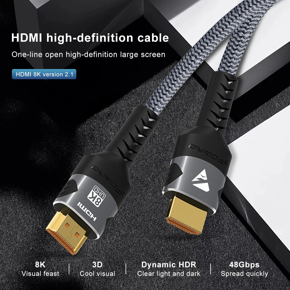 Aluminum Alloy USB HDMI Braid Shielding Video Cable Adapter For PC
