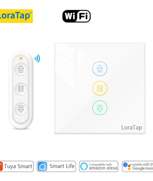 LoraTap 240V 600W Plastic WiFi Rolling Blinds Curtain Switch