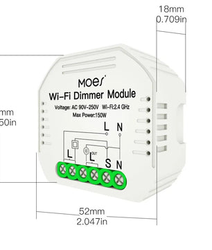 Moes 150W Plastic Automatic WIFI Smart Dimmer Switch Modules