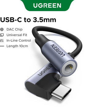 Ugreen Plastic 3.5mm Type C Audio Adapter Compatible with iPhone iPad