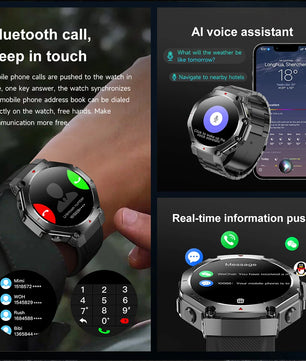 Silica Gel Waterproof Android Round Distance Tracker Smartwatch