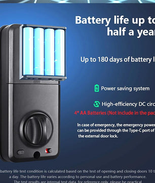 RayKube Aluminium Alloy Fingerprint Digital Smart Door Lock