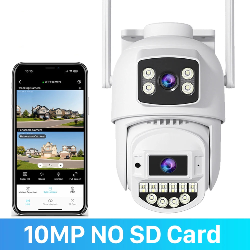 IP66 15MP 5G Wifi Three Lens Surveillance Dome Camera