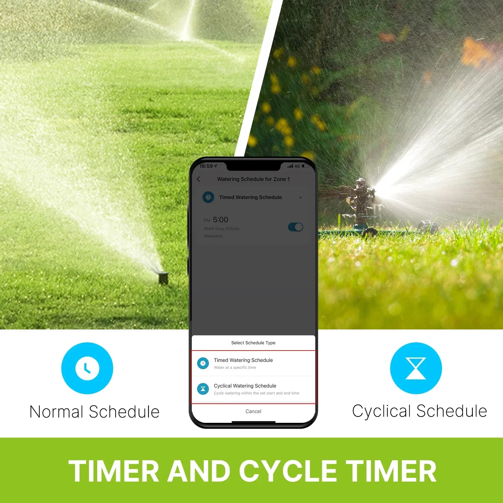 MOES Smart Bluetooth Sprinkler Timer with App Control & Rain Delay
