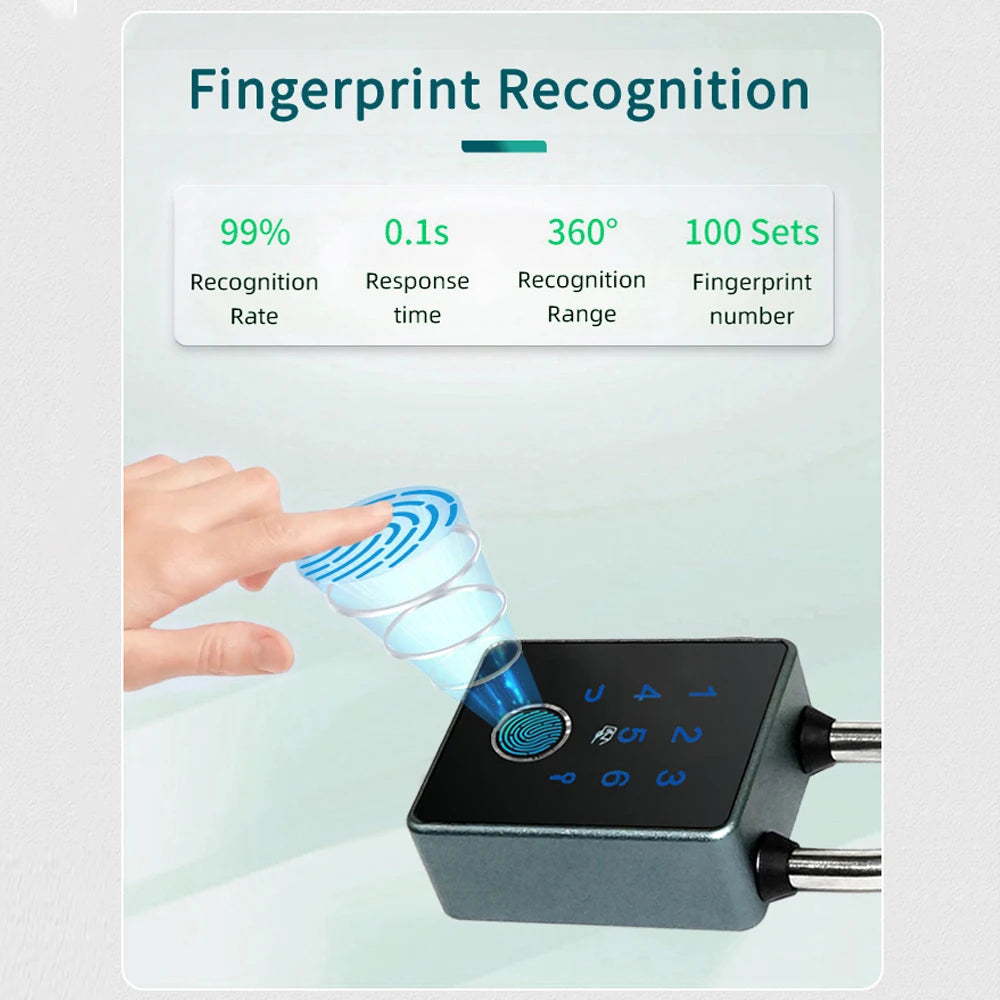 Aluminium Alloy Fingerprint Waterproof Reversible Door Lock
