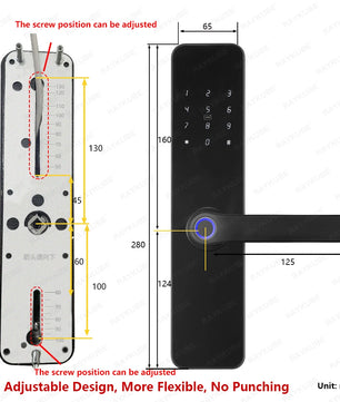 Zinc Alloy Fingerprint Bluetooth Rechargeable Battery Door Lock