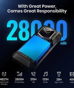 28000mAh 512GB Android F107 PRO 5G Rugged Smartphone