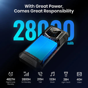 28000mAh 512GB Android F107 PRO 5G Rugged Smartphone