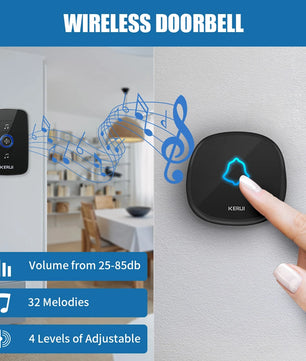 Kerui Plastic Wireless Waterproof Battery Cordless Remote Doorbell