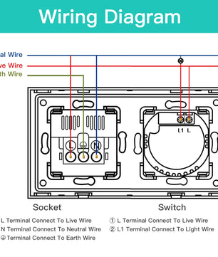 Bseed 16A Alloy 3 Gang Crystal Glass Panel Wall Light Touch Switch