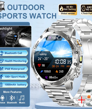 Fine Steel Waterproof Android Round Shape On-Wrist Smartwatch