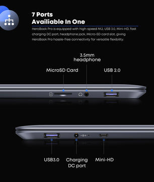 256GB HeroBook Plus 14.1 Inch UHD Screen Window 11 Laptop