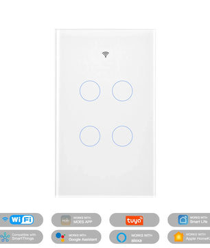 Moes Tuya WiFi Smart Light Glass Touch Panel Fireproof Switch