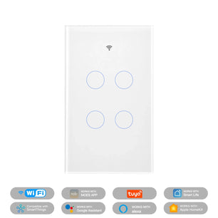 Moes Tuya WiFi Smart Light Glass Touch Panel Fireproof Switch