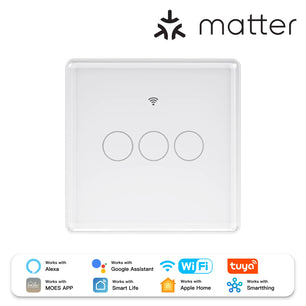 MOES Tuya 2.5D Matter WiFi Smart Light Switch with Neutral Wire