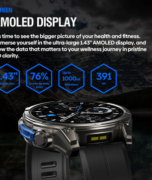 Steel Amoled Display Waterproof Android Round Shaped Smartwatch