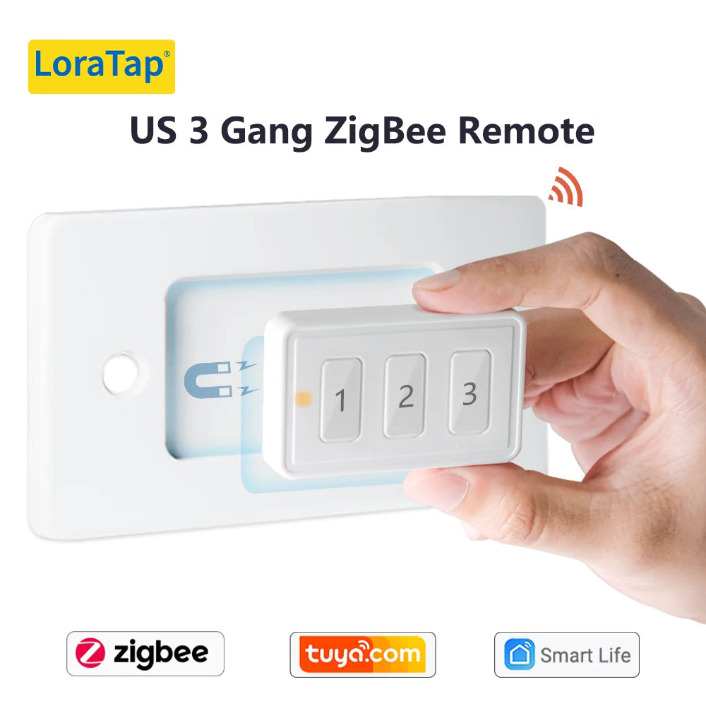 LoraTap Plastic ZigBee 3.0 Remote Control Push Button Switch
