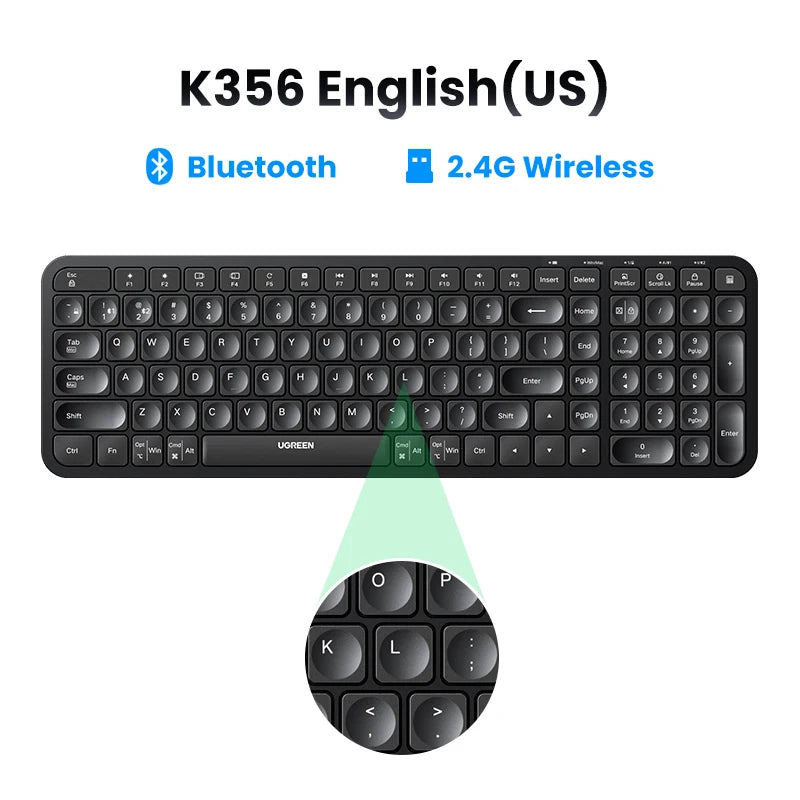 Ugreen 106 Keys Wireless Bluetooth Support Mechanical Keyboard