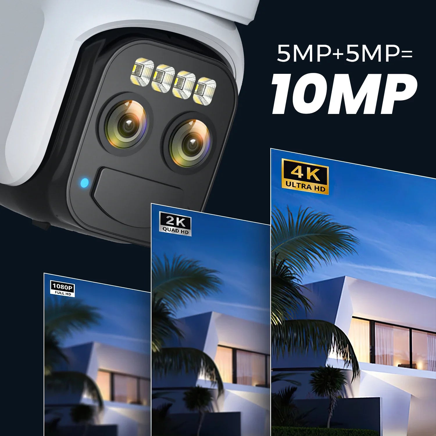 10MP 5K Wireless Solar Wifi Outdoor Surveillance Camera