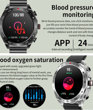 2-In-1 Silica Gel Bluetooth Earphones With Round Smartwatch