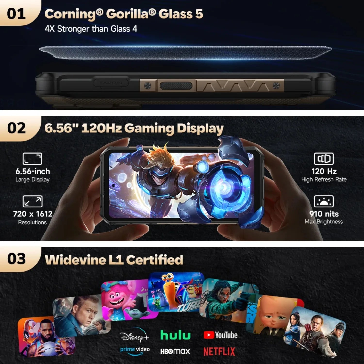 10360mAh 256GB Armor X16 Pro 5G Rugged Android Smartphone