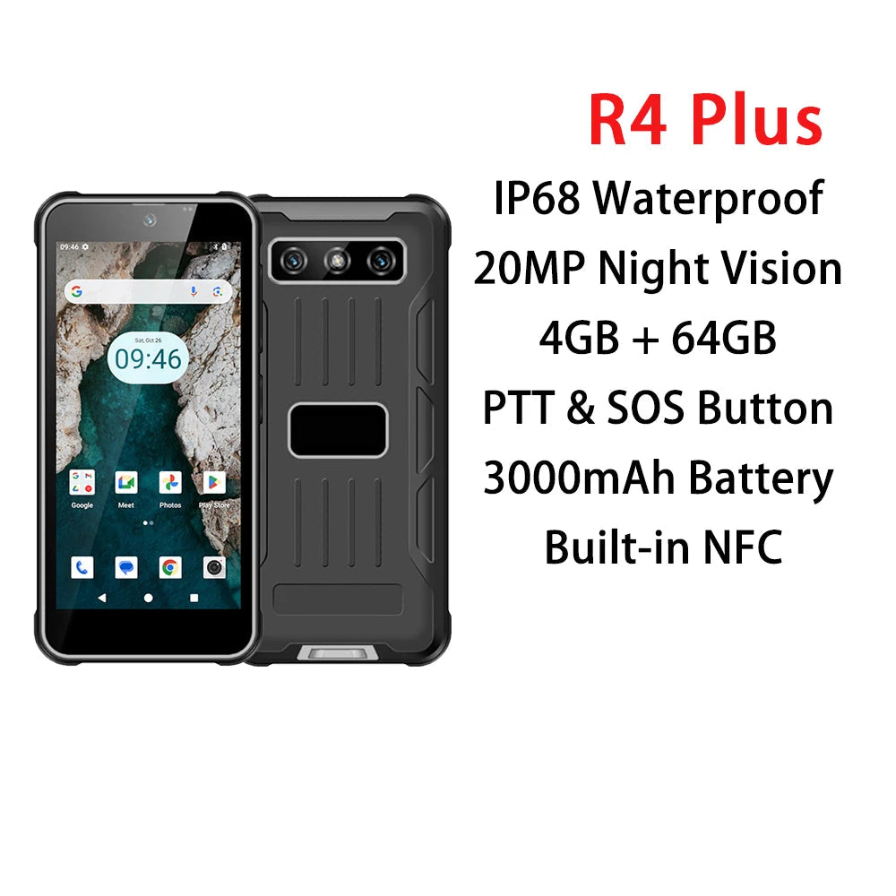 R4 Plus 4G Rugged Android Normal Screen Fast Charging Smartphone