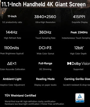 Lenovo Legion Y900 11.1inch LCD Screen Gaming Tablet PC
