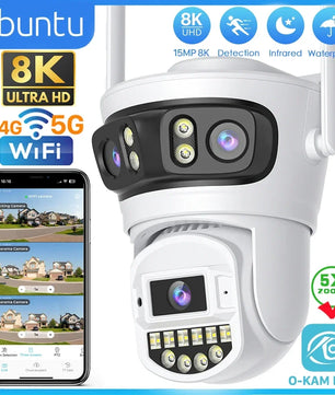 IP66 15MP 5G Wifi Three Lens Surveillance Dome Camera