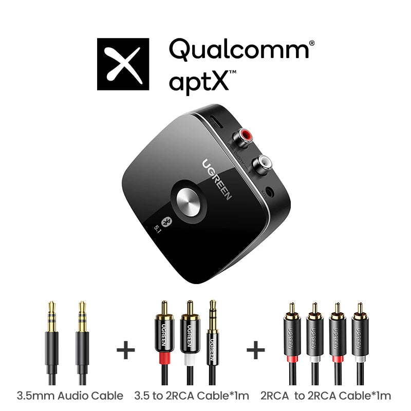 Ugreen Bluetooth RCA Receiver 5.1 AptX HD Aux Adapter