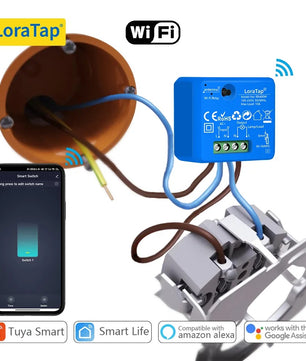 LoraTap 10A Plastic Wireless Switch Socket Relay Module Kit