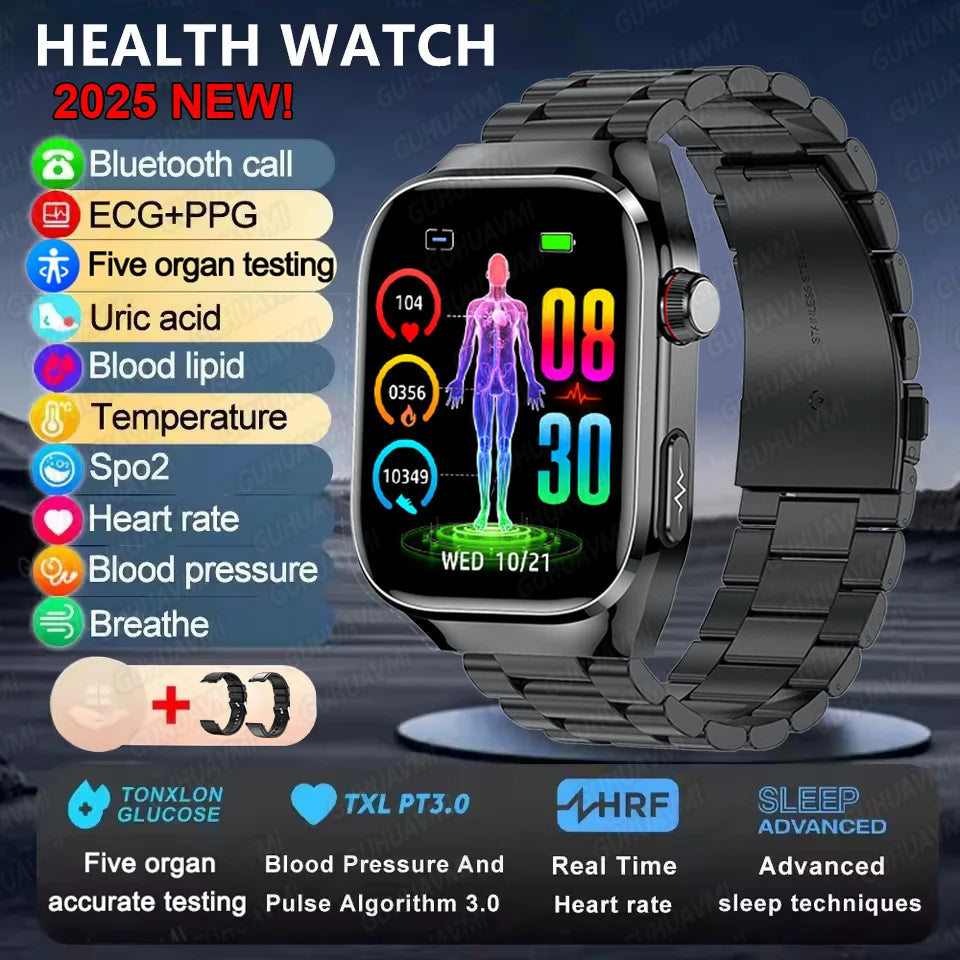 Fine Steel Waterproof Android Square Shaped Bluetooth Smartwatch