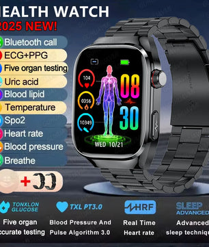 Fine Steel Waterproof Android Square Shaped Bluetooth Smartwatch