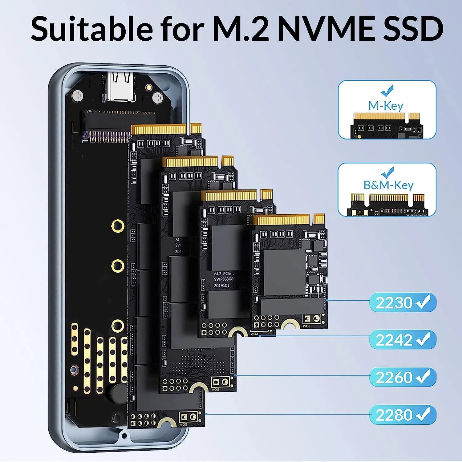 Aluminum 1800MB/s 20Gbps M.2 NVME Solid State Drive