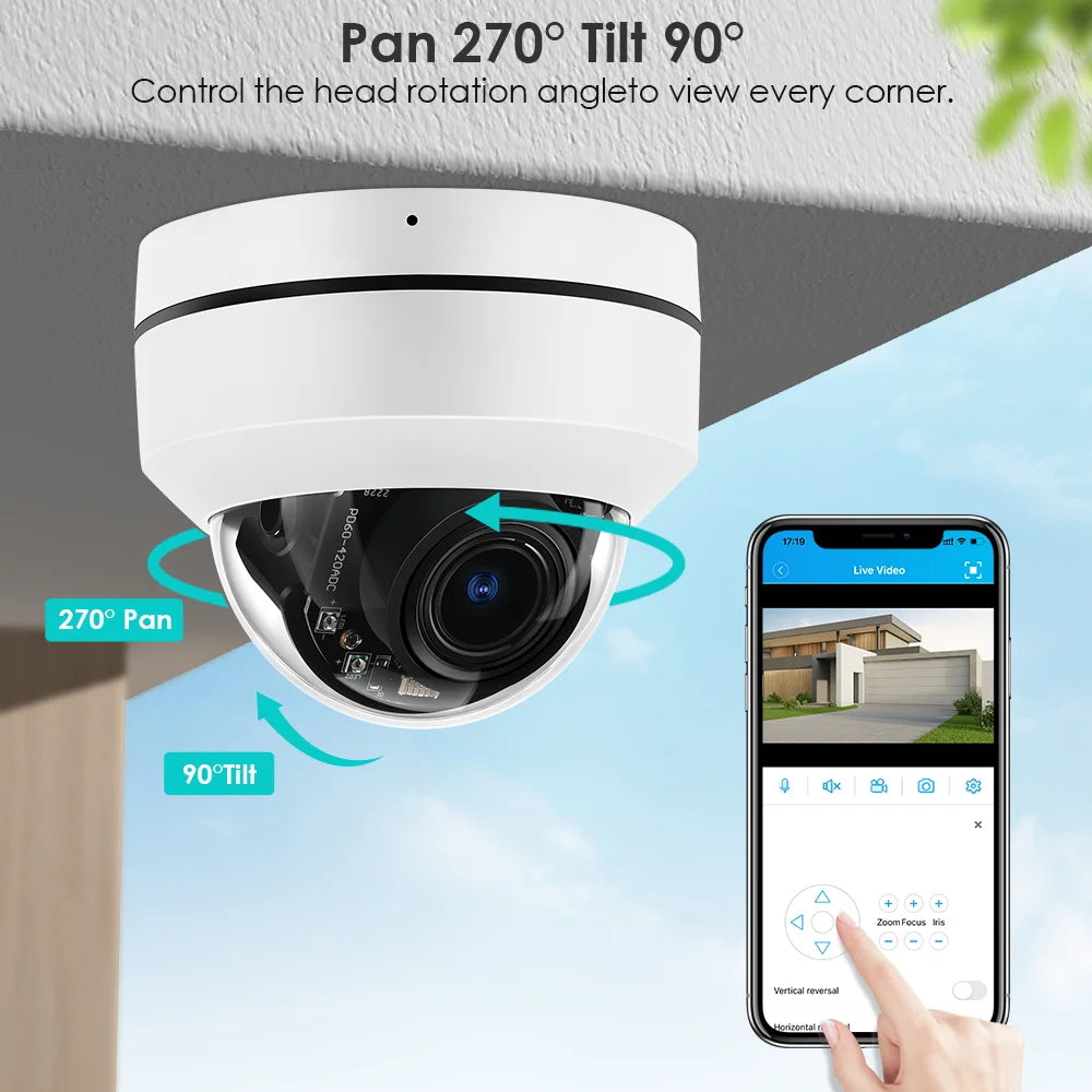 8MP PoE 48V Waterproof CCTV Security Optical Zoom Camera