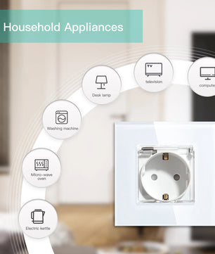 Bseed 16A Glass Panel Wireless WIFI Control Smart Power Socket