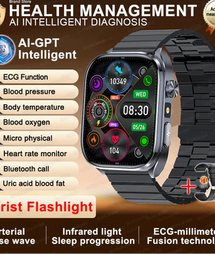 Fine Steel Waterproof Android Square Shape On-Wrist Smartwatch