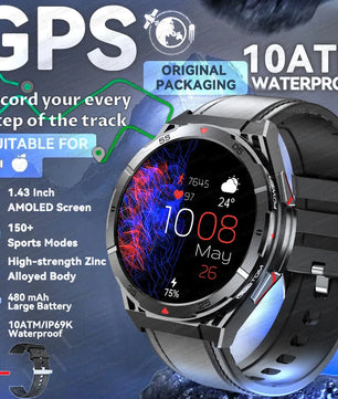 Silica Gel Android GPS Round Shaped Amoled Screen Smartwatch