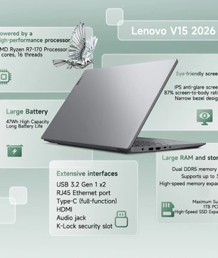 3.2GHz 15.6“ AMD Ryzen7 170 16G DDR5 Slim Lenovo Laptop