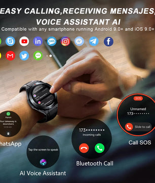 Silica Gel Android GPS Round Shaped Amoled Screen Smartwatch