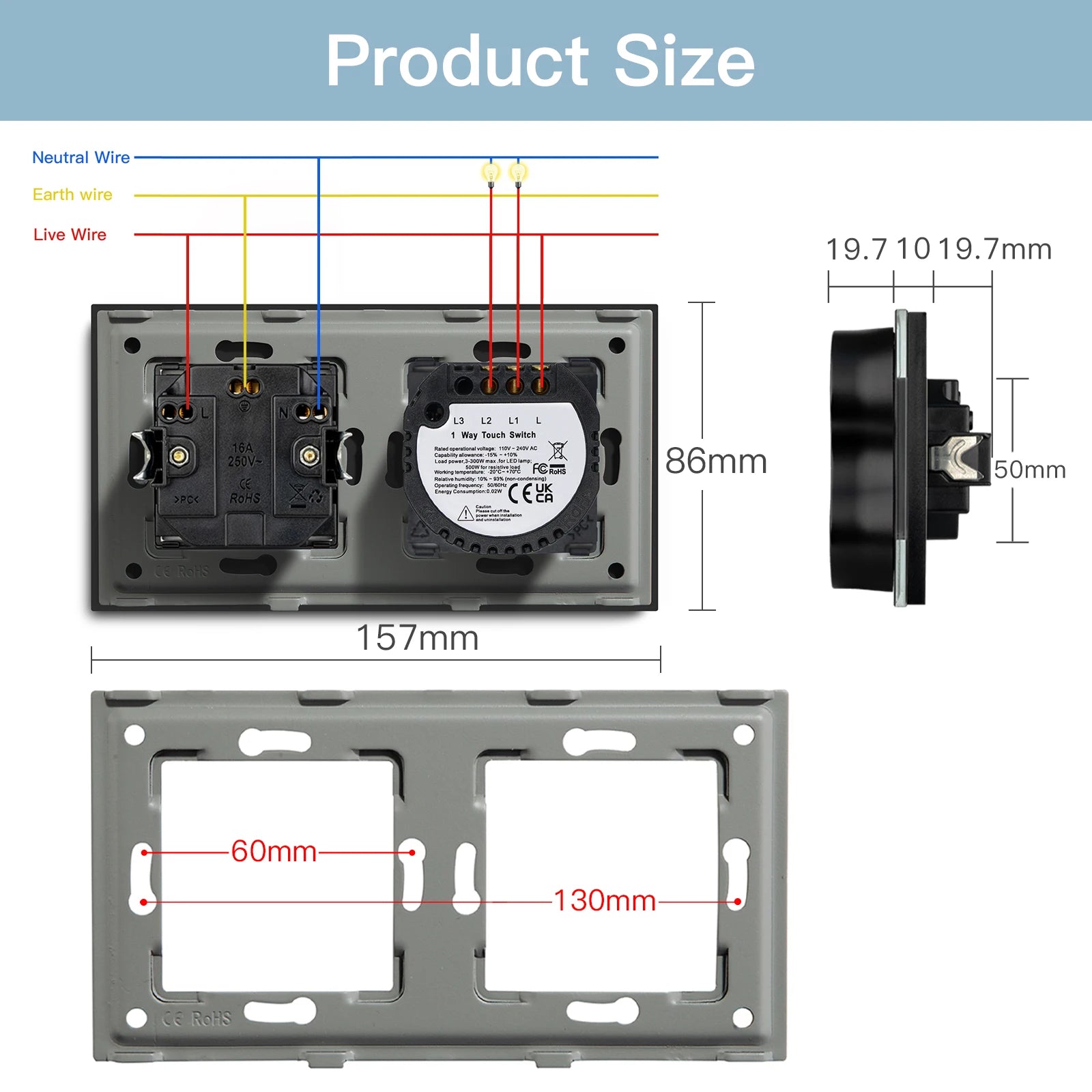 Bseed 10A Glass Panel Wireless WIFI Control Smart Power Socket