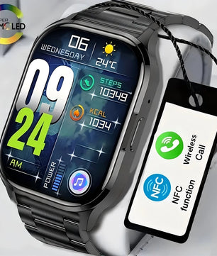 Silica Gel Waterproof Android Square Shaped Amoled Screen Smartwatch
