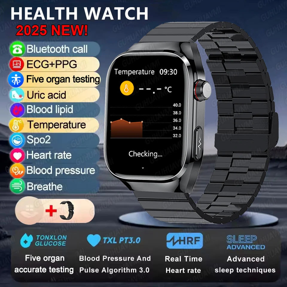 Fine Steel Waterproof Android Square Shaped Bluetooth Smartwatch