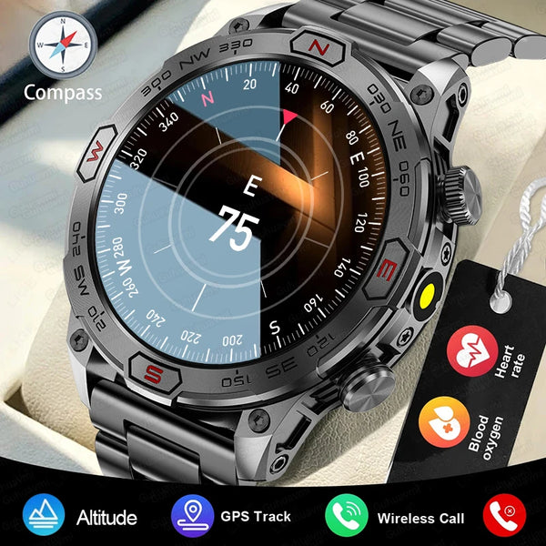 Stainless Steel Waterproof Android Round Shaped Bluetooth Smartwatch
