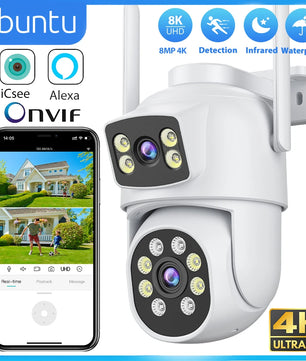 IP66 8MP Dual Lens Wifi Outdoor Surveillance Dome Camera