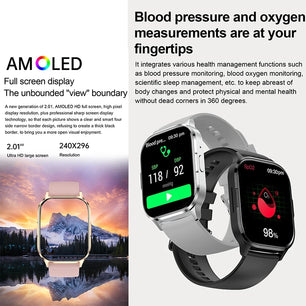 Silica Gel Waterproof Android Square Shaped Amoled Screen Smartwatch