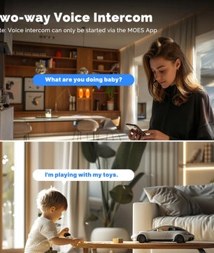 Moes 2.4GHz WiFi Dual Screen Lens Indoor Night Vision Camera