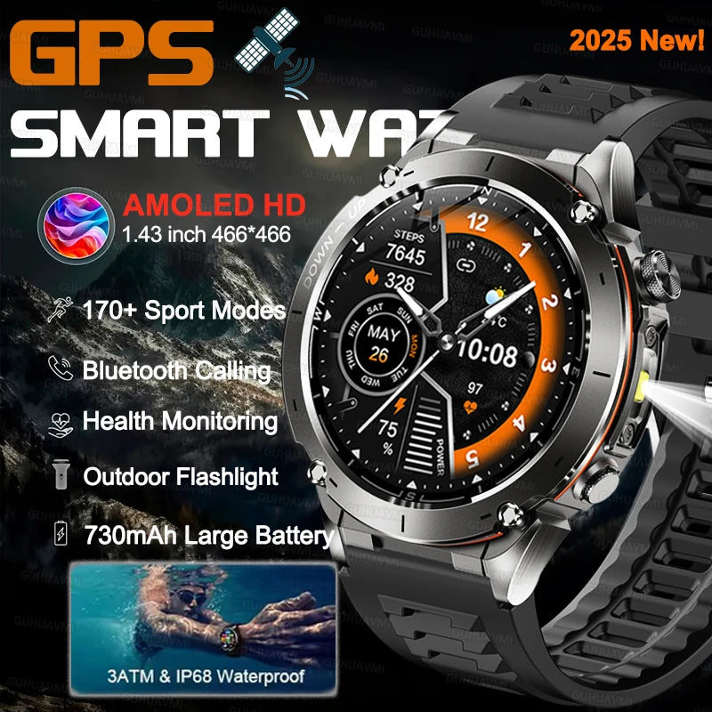 Fine Steel Waterproof Android Round Shaped Bluetooth Smartwatch