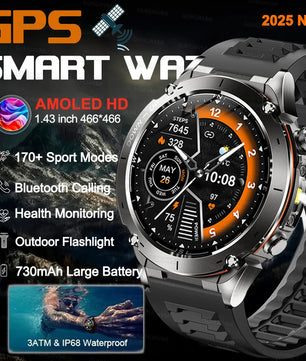 Fine Steel Waterproof Android Round Shaped Bluetooth Smartwatch