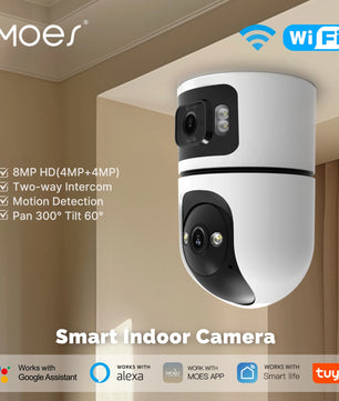 Moes 2.4GHz WiFi Dual Screen Lens Indoor Night Vision Camera