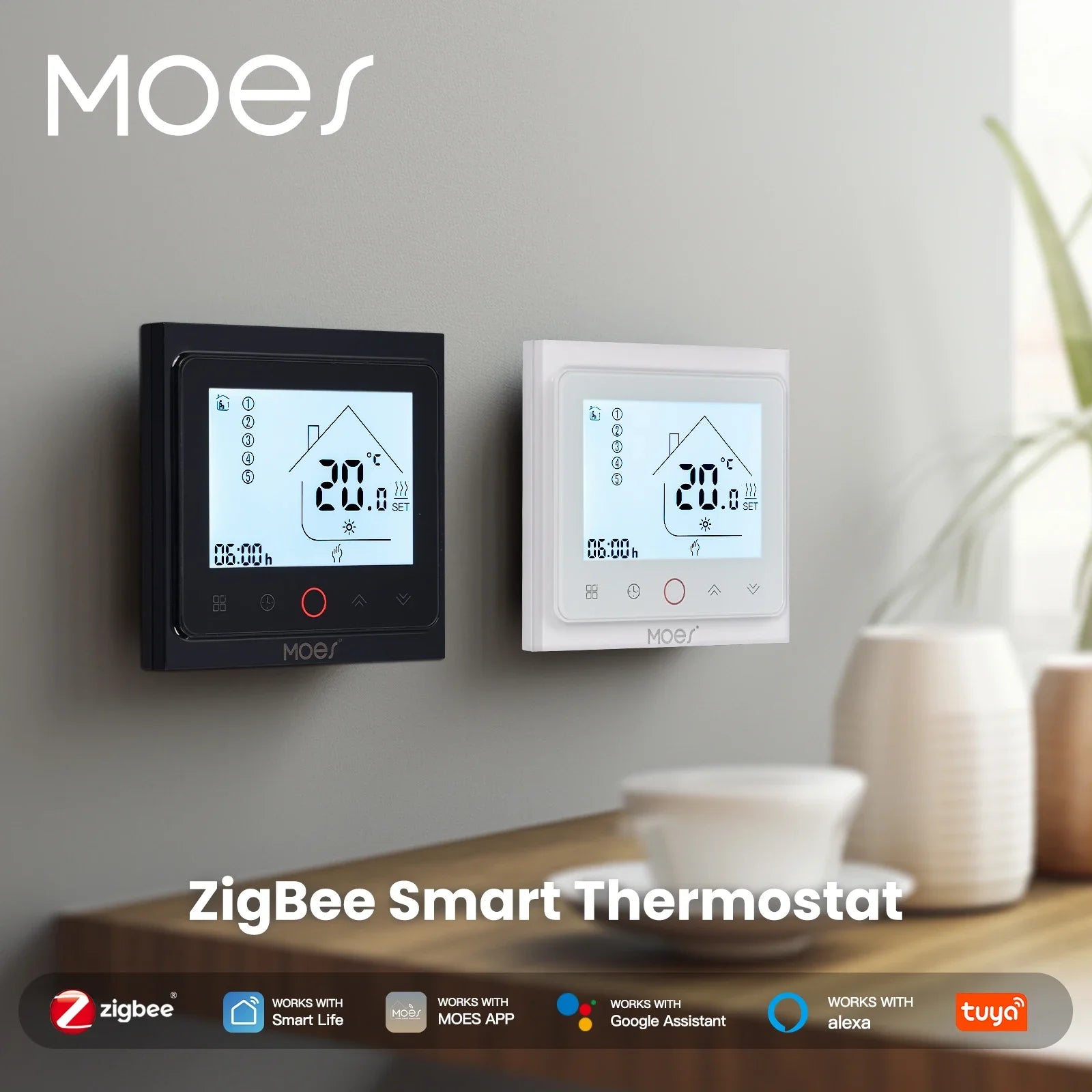 MOES ZigBee Plastic Smart Thermostat with Alexa Google Home